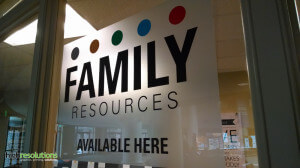 Family resources window vinyl