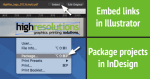 Embed links and package files in Illustrator and InDesign